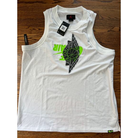 Nike Jordan Air Jumpman Mesh Jersey Wings Men's Tank White BQ8479 100 Size 2XL - Picture 10 of 15